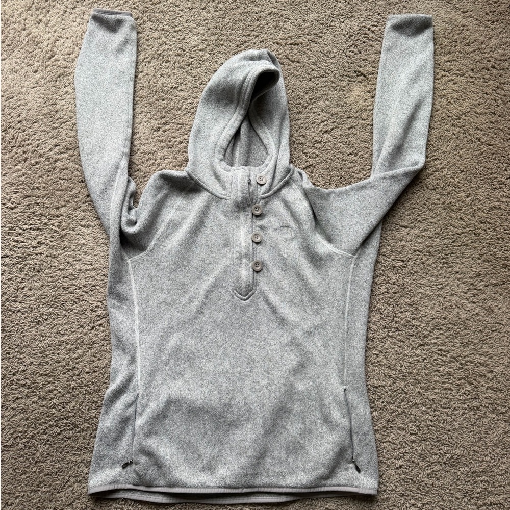 North face women’s Gray Hooded Button-Front Sweater